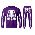 thumbnail image 4 of Men's 2 Pieces Tracksuit Set Novelty Skeleton Print Sweatshirts Matching Jogger Pants Outfits (Purple L), 4 of 4