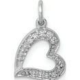 thumbnail image 1 of 14K White Gold 1/20Ct. Diamond Curved Heart Charm Made In India pm4860-005-wa, 1 of 5
