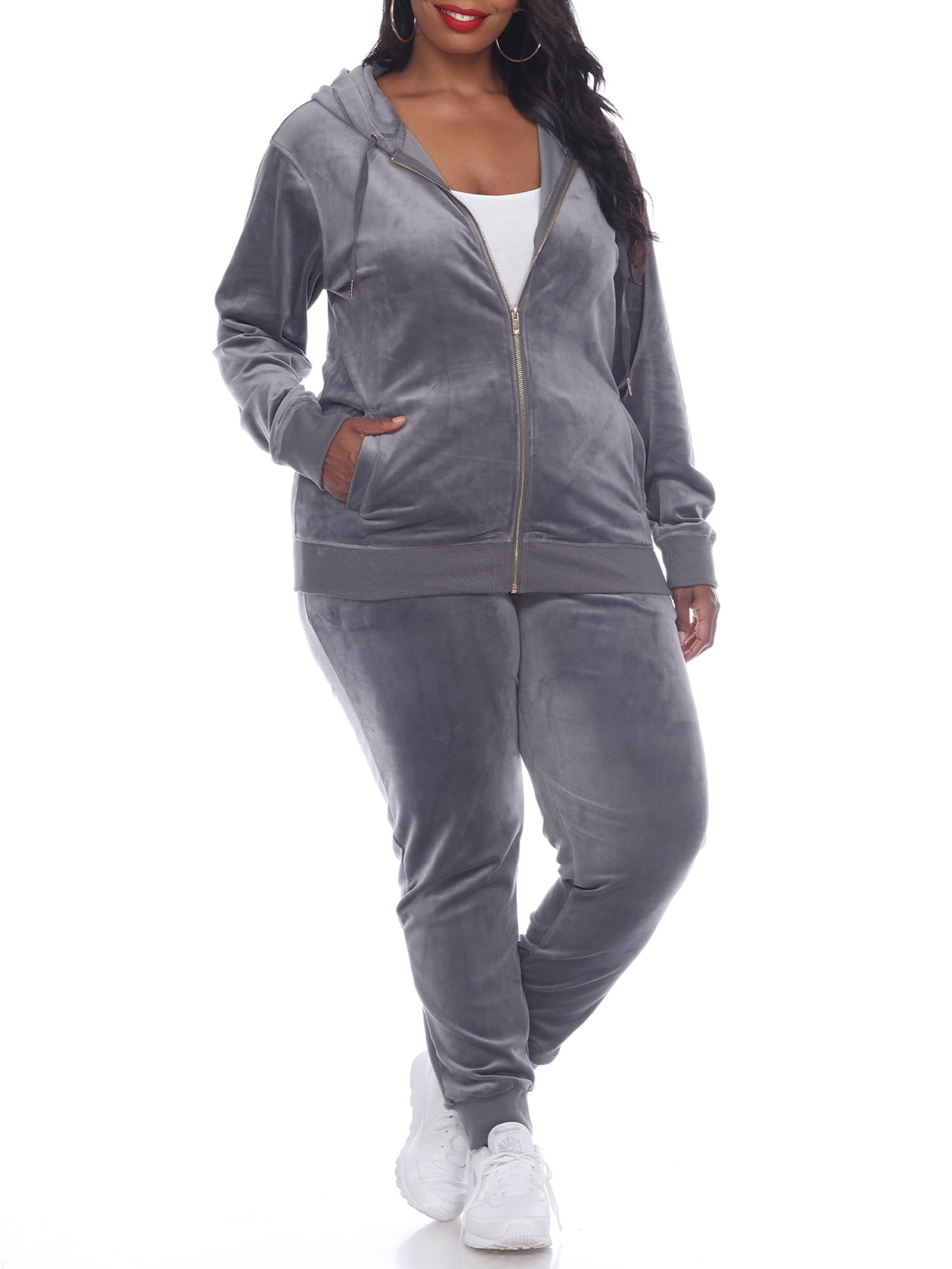 Plus Size Full Figure Womens Velour Tracksuit Red 18-26 6475-9 ICE 