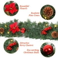 thumbnail image 4 of Ataucjin 6FT Pre-Lit Christmas Garland for Front Door, Battery Operated Xmas Garland with 20 LED Lights Red Flower Pinecones Ball Ornaments for Fireplace Mantel Porch Christmas Indoor Outdoor Decor, 4 of 8