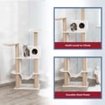 thumbnail image 3 of TRIXIE Federico Plush & Sisal 4-Level 56" Cat Tree Scratching Posts Condo Hammock Greige, 3 of 7