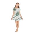 thumbnail image 1 of Robe Hawaïenne à Manches Courtes Simple Muumuu à Volants Hibiscus Bleu, 1 of 5