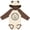Natural & Brown w Ears, variant on Inktastic Boston Terrier Dog Gift Idea Girls Long Sleeve Baby Bodysuit
