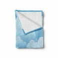 thumbnail image 2 of Cloud Soft Flannel Fleece Throw Blanket, Digital Design Consecutive Segments Lamellar Look of Cumulus Cloud Pattern, Cozy Plush for Indoor and Outdoor Use, 50" x 60", Blue and Pale Blue, by Ambesonne, 2 of 6
