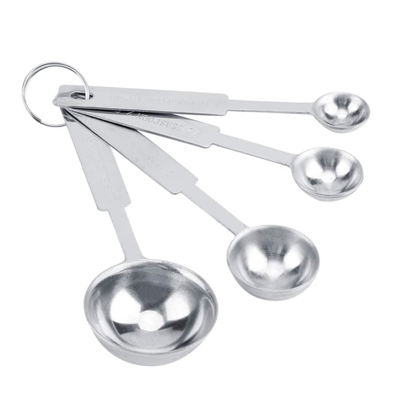 Juego De Cucharas Medidoras De Acero Inoxidable De 4 Piezas Que Incluyen 1/10 Cucharadita 1/2 Cucharadita 1 Cucharadita 1 Cucharada Para Medir Ingredientes Secos Y Líquidos