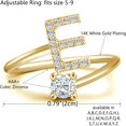 thumbnail image 2 of GHSDFBB Initial Letter Ring for Women Girls Gold Stackable Alphabet Rings with Initial Adjustable Crystal Inlaid Initial Rings Bridesmaid Gift, 2 of 6