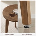 thumbnail image 4 of LEDREM Round Accent Table – Tapered-Leg Side Table with Smooth Curves, 20"H Compact End Table for Drinks, Plants or Bedside Use, Sturdy Board Construction Supports 44 lbs, Easy Assembly , Brown, 4 of 9