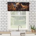 thumbnail image 3 of Bear Window Curtain Valances Spring Cute Animals Forest Floral Flowers Privacy Decorative Rod Pocket Short Window Valance Curtains 54 by 18 in, 1 Panel, 3 of 6