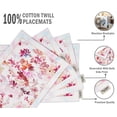 thumbnail image 4 of Vargottam Napperons - Ensemble de Table pour Table à Manger, Ensemble de 4 - Imprimé & Réversible Serviette en Coton - Napperons d'Intérieur pour Maison & Cuisine Table à Manger - Fleur Aquarelle (Multicolore), 4 of 5
