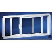 Duo Corp 3214SLID Double Slider Basement Window, 32 X 14 in, Vinyl