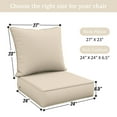 thumbnail image 2 of Snubbull Outdoor Deep Seat Cushion Set 24 X 24 X 6.5 inch Splash-Proof & Fadeness Patio Furniture Cushions，Removable Outdoor Couch Cushions with Hidden Zipper & Adjustment Staps, Cream, 2 of 8