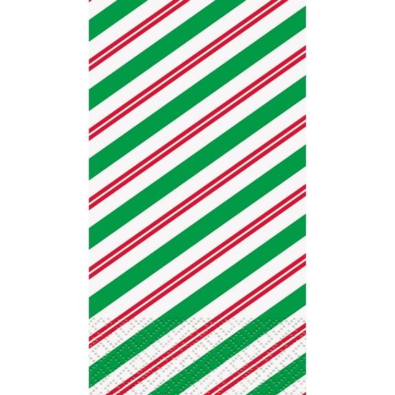 Peppermint Christmas Paper Guest Napkins, 7.75in x 4.5 Inch, 16 Count