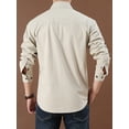 thumbnail image 2 of Fredd Marshall Men's 100% Cotton Long Sleeve Hiking Shirt with Pockets, 2 of 5