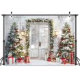 thumbnail image 2 of Winter Christmas Backdrop, Xmas Tree Door Snow Photography Backdrop, New Year Banner Party Decoration Studio Props for Photo Videos, 7X5ft, 2 of 5
