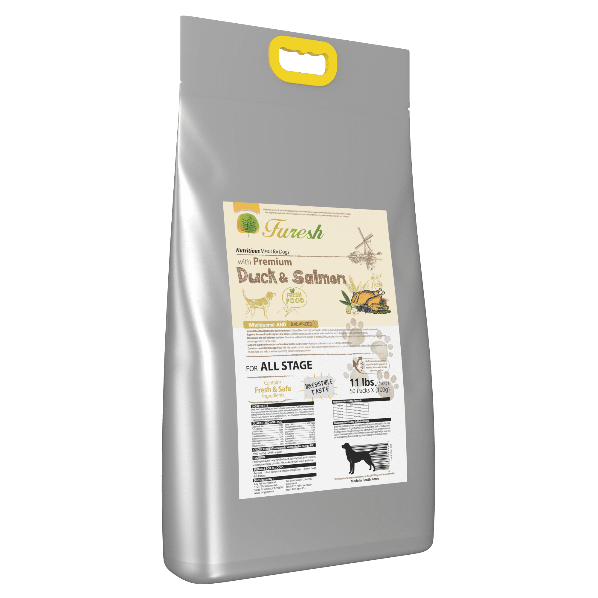 FURESH Limited Ingredient Dry Dog Food, Duck & Salmon Recipe, 11 lb Bag