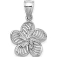 thumbnail image 4 of 14K White Gold Beaded And Polished Plumeria Flower Charm (21.35 X 15.8) Made In United States c4823w, 4 of 5