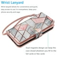 thumbnail image 6 of For iphone 17 Pro Case Wallet with Card Holder, Lanyard and Kickstand for Women Men, Ebizware Magnetic Flip Detachable PU Leather Wallet Phone Case Cover for iphone 17 Pro 6.3" - Marble Pink, 6 of 7