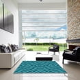 thumbnail image 7 of Ahgly Company Machine Washable Indoor Square Transitional Bright Turquoise Blue Area Rugs, 3' Square, 7 of 7