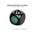 thumbnail image 2 of Reloj de proyección para techo de dormitorio - Mesita de noche Reloj despertador con proyector LED digital - 3,2 × 3,2 × 3,7 pulgadas (negro), 2 of 5
