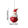 thumbnail image 3 of Santa Claus Ornament Bell, Hand-Painted Metal Christmas Hanging Decoration with Festive Jingle, Holiday Tree, Mantel, Wreath & Gift Topper Décor, 3 of 5