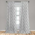 thumbnail image 5 of Ambesonne Leaves Curtains, Exotic Jungle Flora, Pair of 28"x95", Pale Grey White, 5 of 5