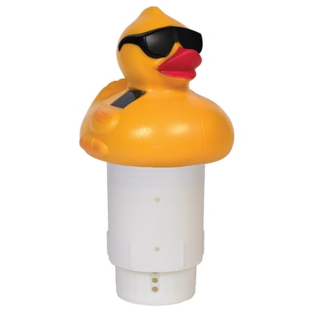 GAME Solar Light-Up Derby Duck Pool Chlorinator; 3-Inch Tablet Chlorine Dispenser; LED Lights; Light Sensor; Expandable Basket; Adjustable Flow (Best Rated Pool Heaters)