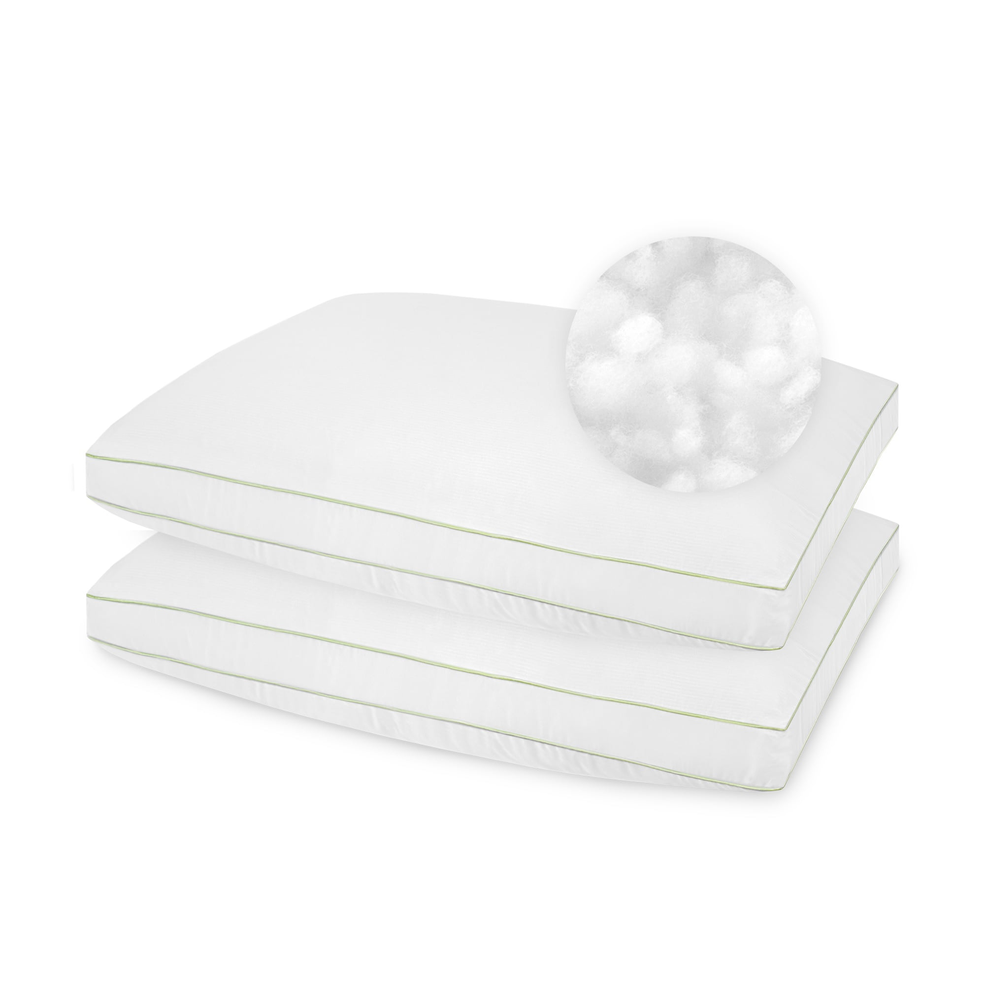 Set of Two White King Size Firm Density Moisture Wicking Bed Pillows 36