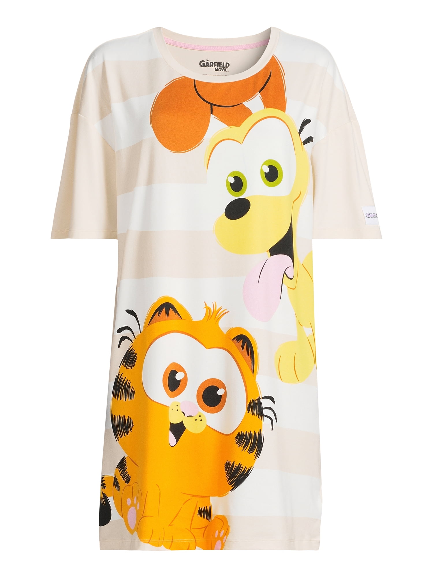 Garfield Women’s Graphic Dorm Sleep Shirt with Short Sleeves, Sizes XS-3X