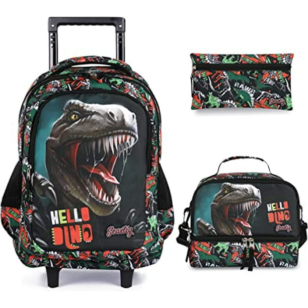 Seastig Foldable Rolling Backpack for Kids Wheeled Backpack Double