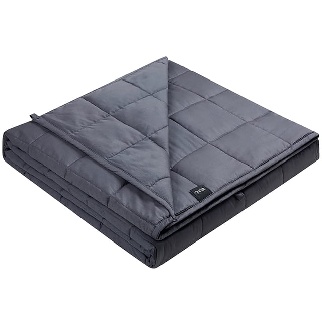 ZonLi Weighted Blanket (60''x80'', 22lbs, Queen Size, Dark Grey), Cooling Weighted Blanket for Adults and Kids, High Breathability Heavy Blanket, Soft Material with Premium Glass Beads