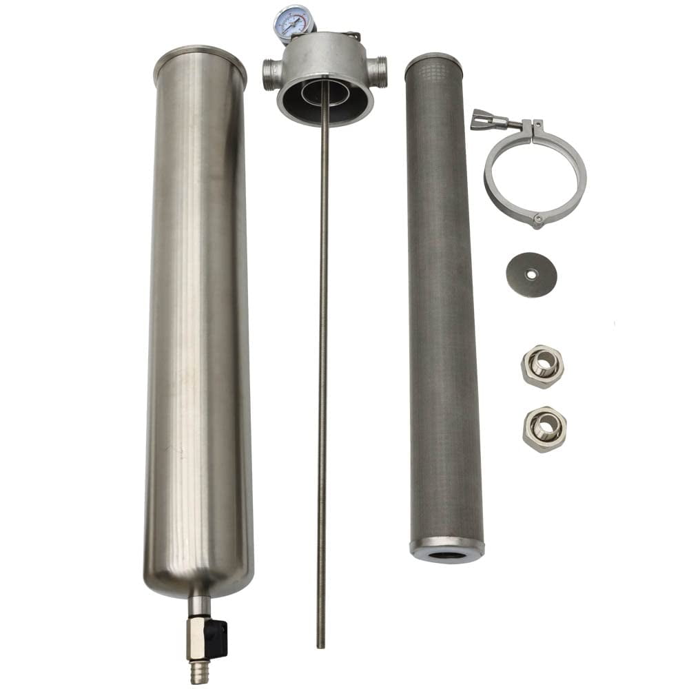 EQCOTWEA 20" Front Filter Water Purification for Whole House 304 Stainless Steel 15000L/h