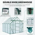 thumbnail image 4 of Noble House 8x8FT Walk-In Polycarbonate Greenhouse with Double Doors,Aluminum Frame,Raised Base & Anchors,Green, 4 of 8