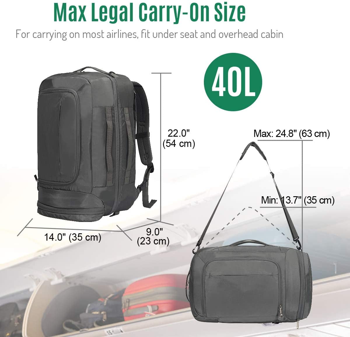 max backpack size for carry on