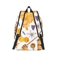 thumbnail image 2 of Honeii Honey Bee Set Print Canvas College Laptop Backpack, Durable Rucksack Travel Notebook Bag School Backpack Book Bag for Men Women-Small, 2 of 7