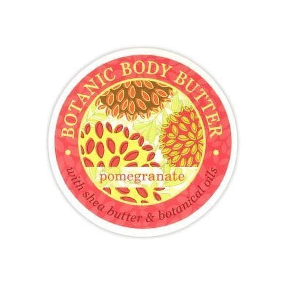 Greenwich Bay Trading Company Botanic Body Butter with Shea Butter and Cocoa Butter 8oz Tub (Pomegranate)