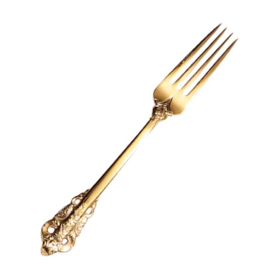 ETEREAUTY 1pc Elegant Dinner Fork with Embossed Design for Home or Office Dining Experience