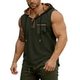 thumbnail image 5 of HappyYEE Men's Hooded Tank Tops Pullover Sleeveless Shirts with Drawstring Workout Gym Training Athletic Tank Top Green-a S, 5 of 9