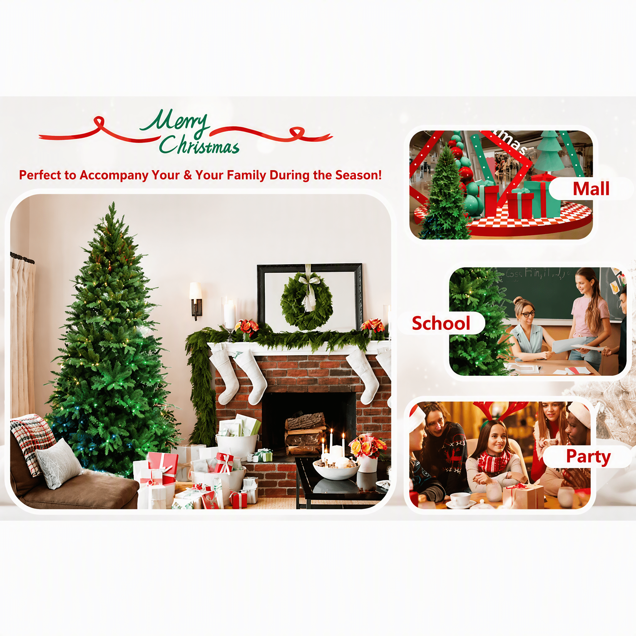 7ft Smart Prelit Christmas Tree 2126 Tips 340 RGB LED Lights 50 Functions Indoor Decor