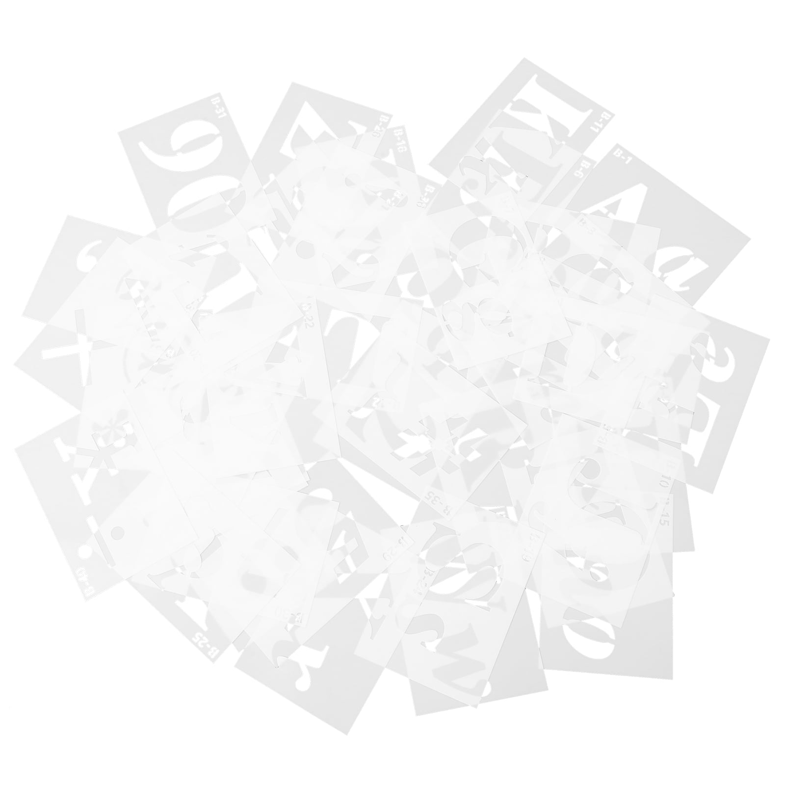 Masteelf 80 pcs Calligraphy Letter Stencils For Painting Lettering Stencils Reusable Alphabet Stencil Plastic Letters Numbers Templates For Painting On Wood Wall Fabric Art Crafts