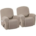 thumbnail image 1 of Stretch Recliner Slipcovers Durable Soft High Stretch Jacquard Sofa Furniture Cover Form Fit Stretch Stylish Recliner Cover/Protector (2 Pack Recliner, Sand), 1 of 7
