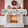 thumbnail image 2 of Christmas Snowman Fireplace Mantle Scarf, Retro Xmas Forest Trees Golden Snowflakes Mantel Cover Table Runner for Home Living Room Door Window, Indoor Outdoor Holiday Party Decor 17" x 60", 2 of 8