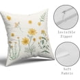thumbnail image 2 of Floral Pillow Covers 18x18 Set of 2 Cute Botanical Print Vintage Yellow Sage Green Flower Leaves Decorative Throw Pillows Spring Summer Pillowcase Cotton Square Cushion Cover Decor for Couch Bed Soft, 2 of 6