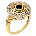 thumbnail image 2 of 18K Gold Over Brass Black Onyx & White Zircon Ring s.6 Jewelry RM-1735 TGR1009_E_6, 2 of 6