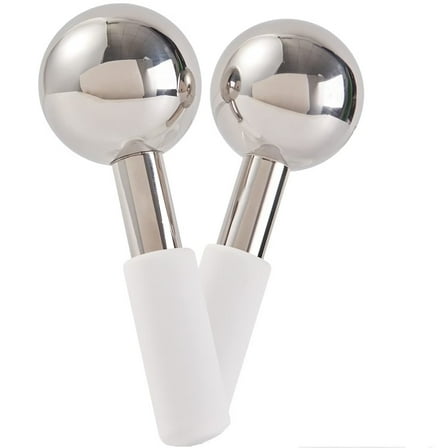Genreen 2 PCS Ice Globes for Face & Eyes, Unbreakable Stainless Steel Cryo Sticks for Beauty Routines, Facials Cold Roller Cooling Globes for Puffiness, Wrinkles, Dark Circles, Headaches