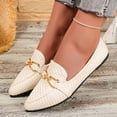 thumbnail image 6 of KIJBLAE Women's Plus Size Pointed Toe Closed Toe Loafers, Slip On Low Heel Soft Sole Casual Flat Shoes Beige 41, 6 of 9