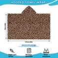 thumbnail image 2 of Brown and Black Leopard Print Hooded Bath Towel，50"x30" for Ages 3 To 12 Kids, Quick Dry Lightweight Soft Microfiber Hood Beach Towel Cover Up for Kids, 2 of 7