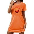 thumbnail image 2 of Camisón corto de San Valentín para mujer, talla grande, estampado en el pecho, cuello redondo, manga corta, 2 of 3