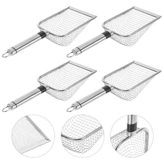 OFFIGAM Garden Sieve Sifter Set, 4 Pieces Stainless Steel with Ergonomic Handle for Precise Soil Screening and Gardening