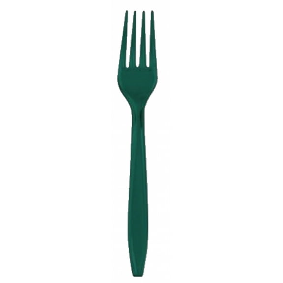 Premium 24 Count Plastic Forks - Hunter Green