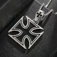 thumbnail image 3 of Black Enamel Maltese Cross Temple Templar Knight Cross Men Pendant Necklace, 3 of 5
